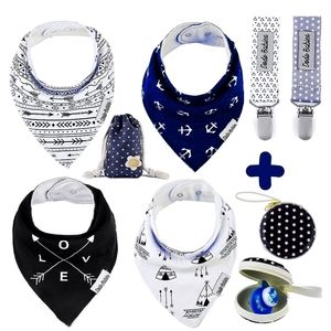 New Baby Bib & Paci clip Gift Set